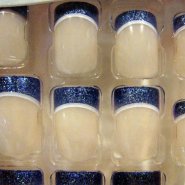 Nailene Couture False Nails - Runway Design - Starry Sky. Medium Length. Square Shape