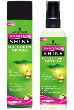 Schwarzkopf Smooth &#039;n Shine Hold &amp; Shine Spritz with Moringa and Olive Oils