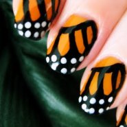 Monarch Butterfly Nail Art Design